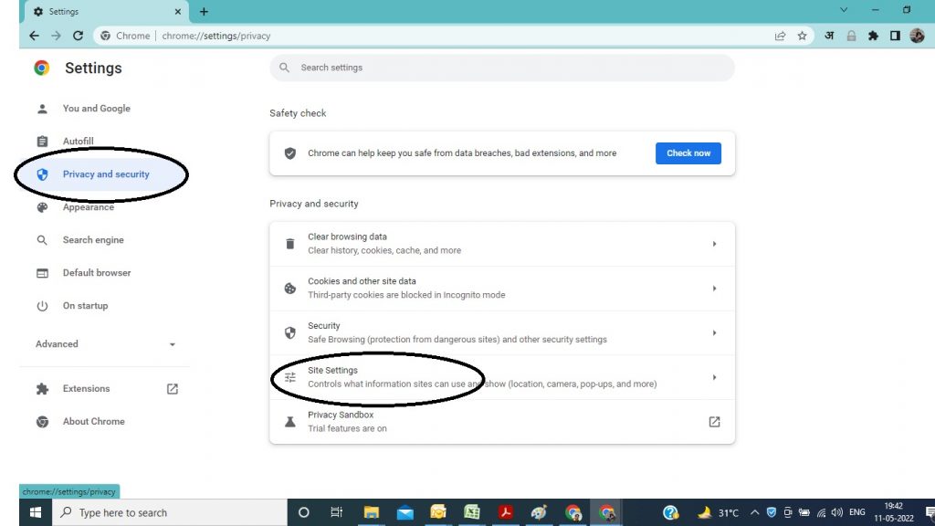 How to change notifications settings in chrome.