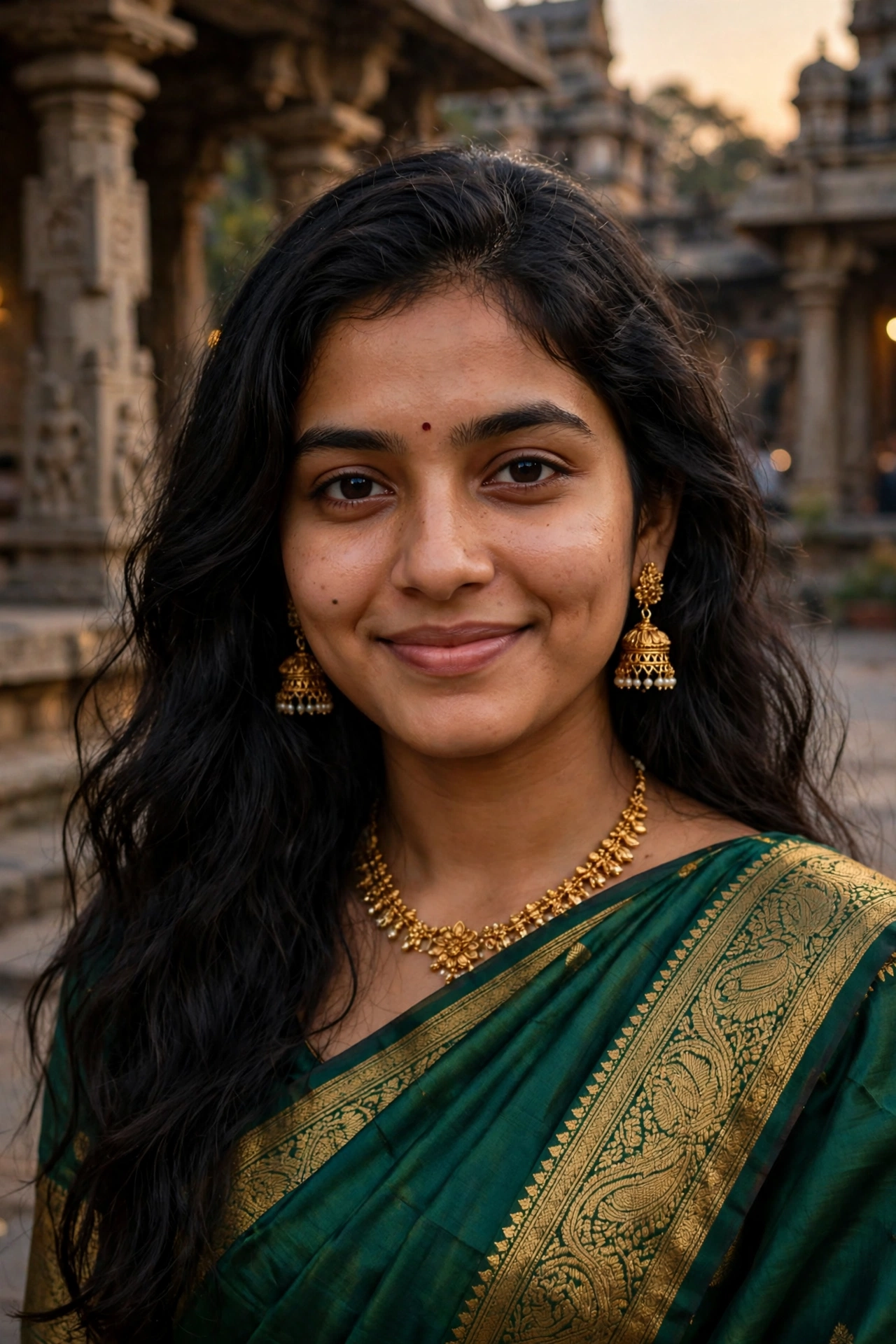 Example 2 — Green Silk साड़ी लुक
