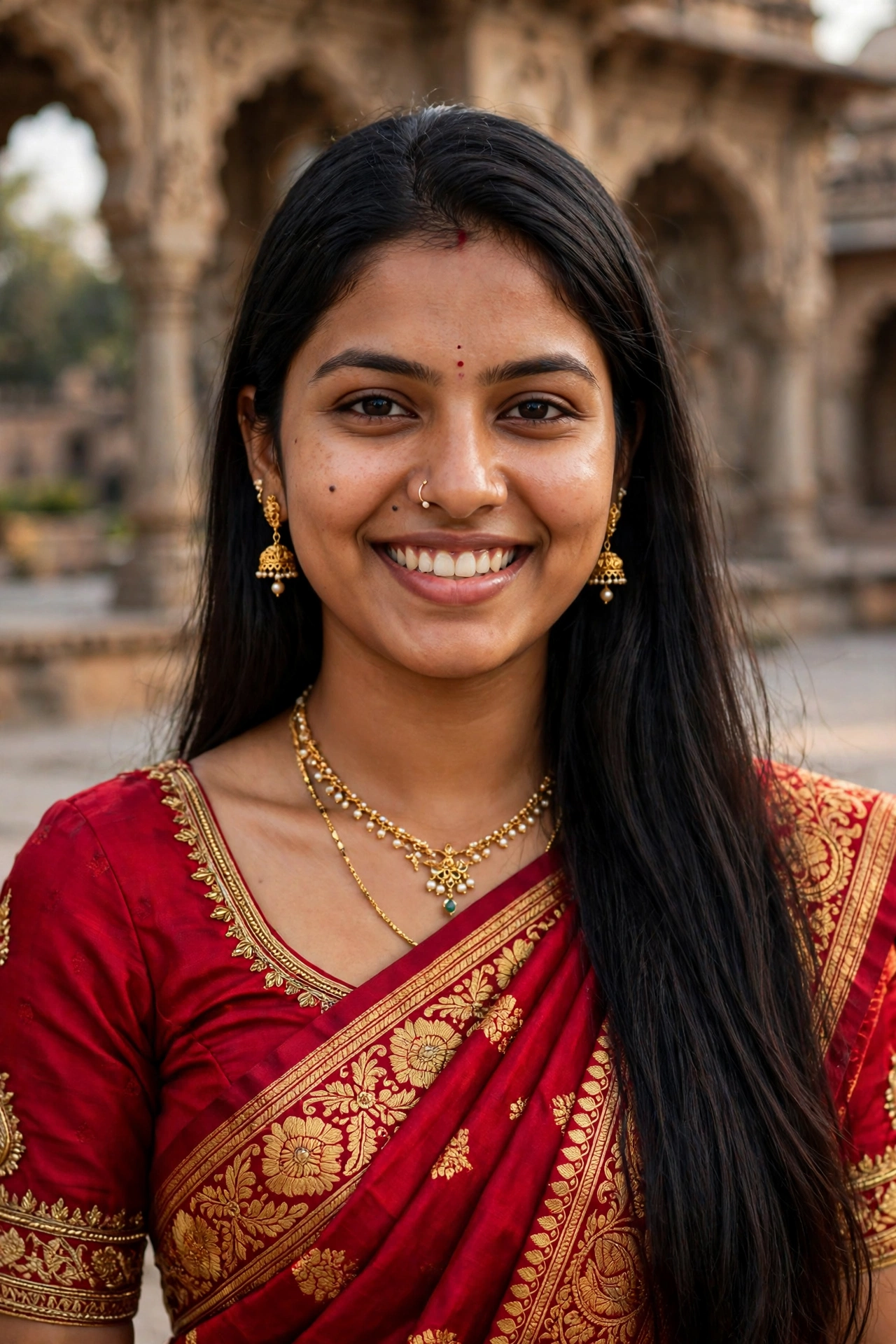 Example 3 — Red साड़ी रॉयल लुक
