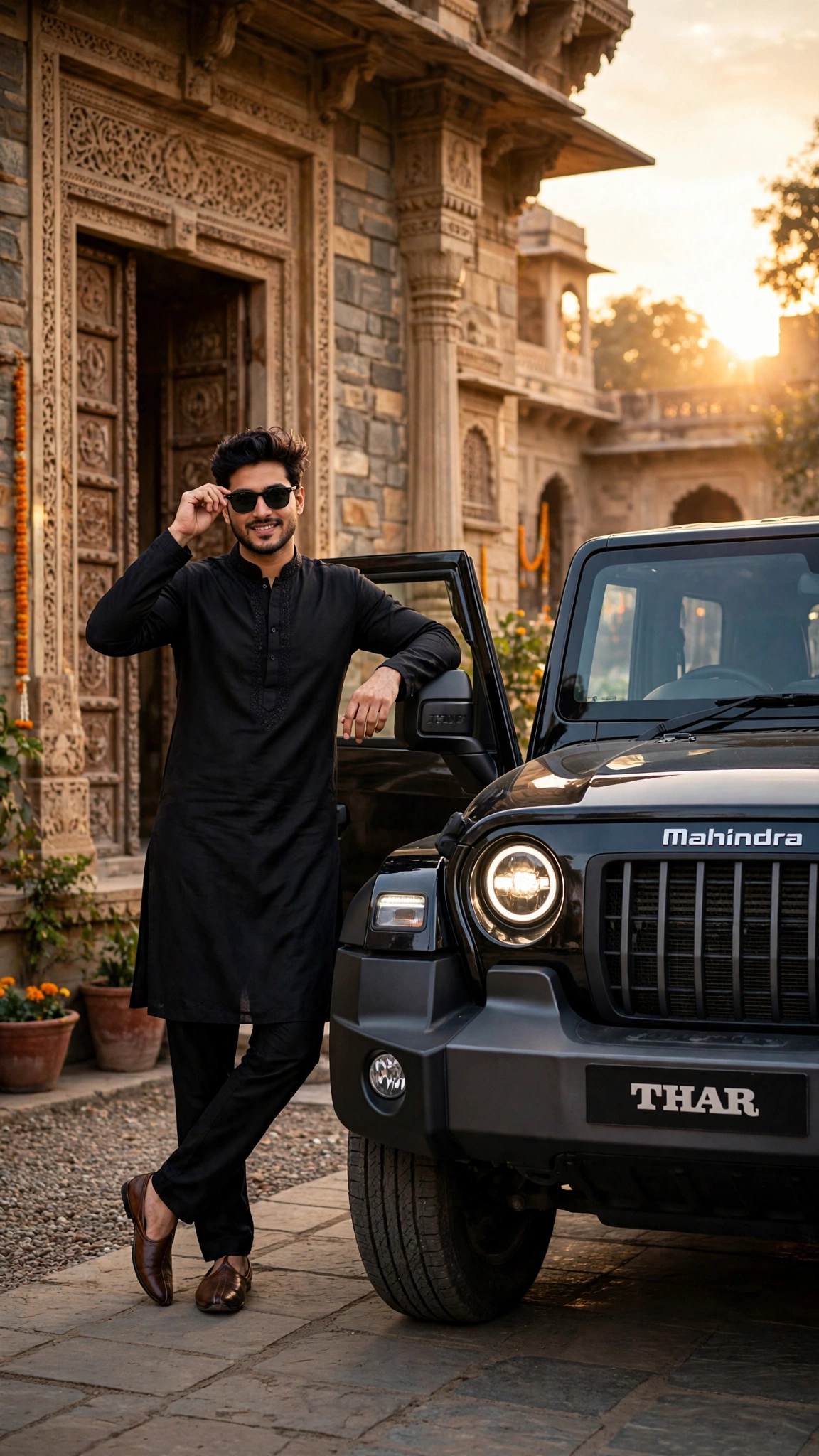 Example 3 — लड़का: Thar के दरवाज़े के साथ Swag Pose