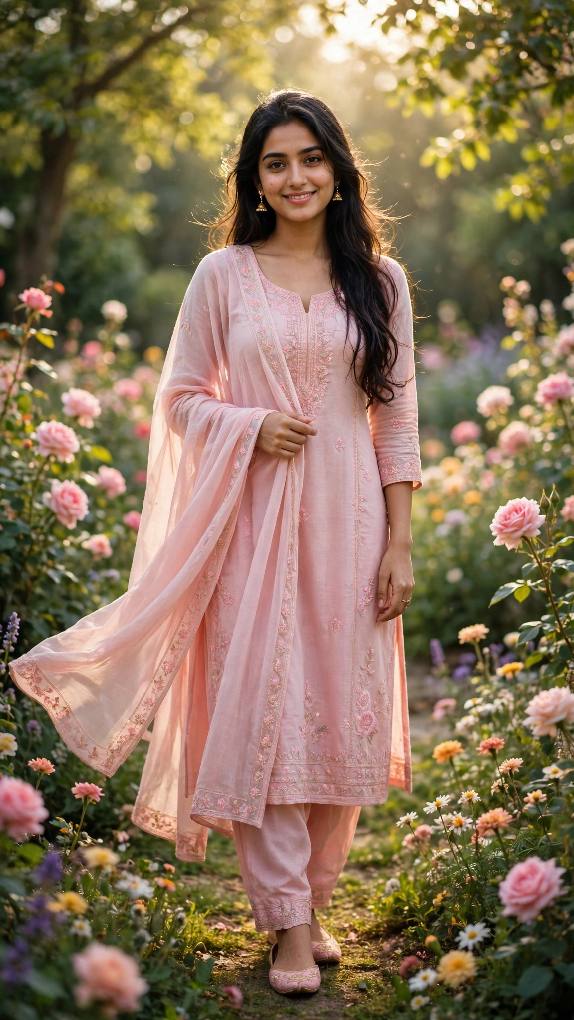 Example 1 — Rose Garden में Pastel Pink Suit