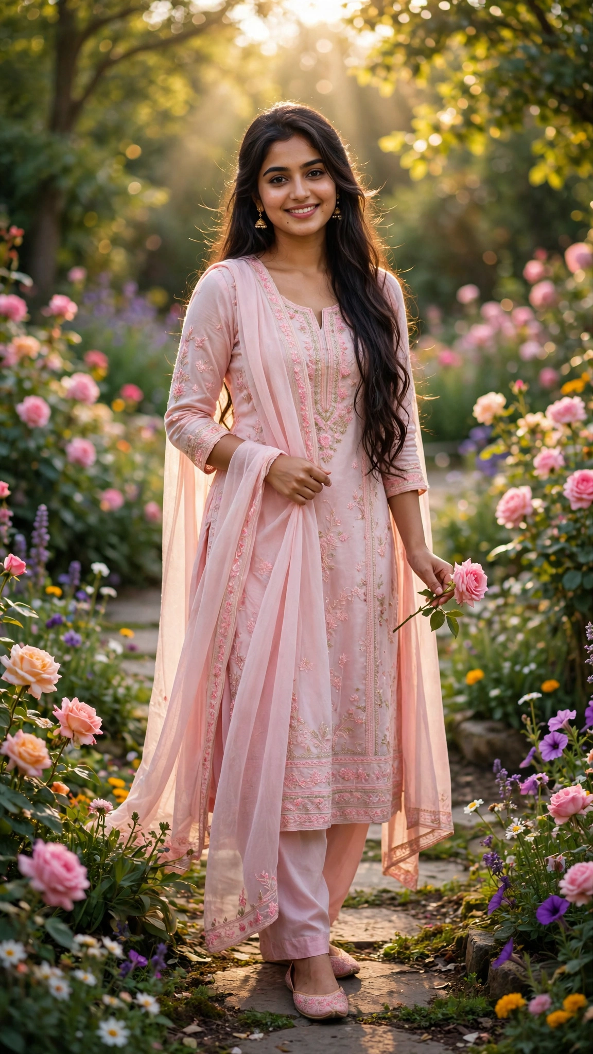 Example 4 — Garden Path पर गुलाब के साथ
