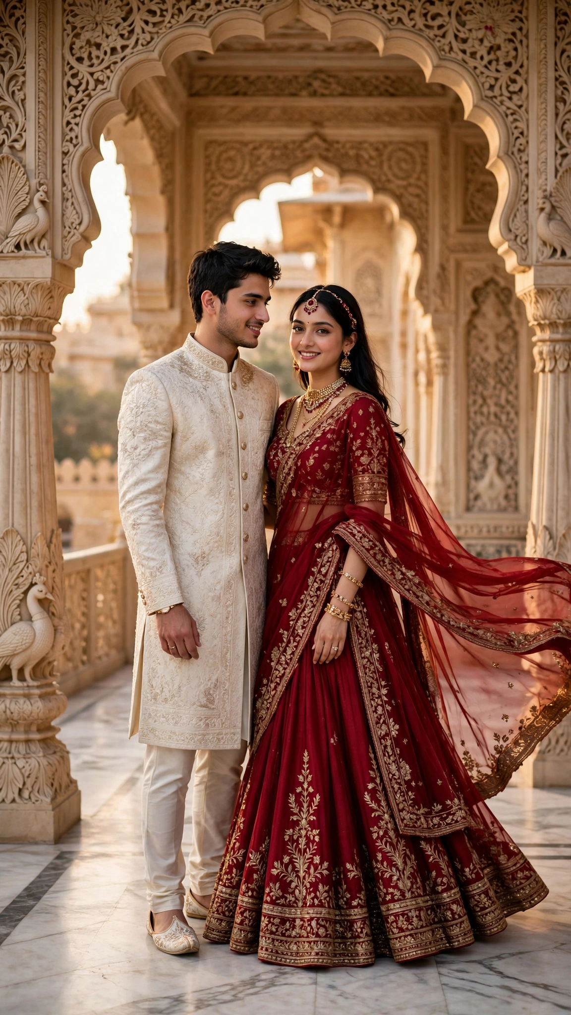 Example 2 — Palace Arches के नीचे Couple Pose
